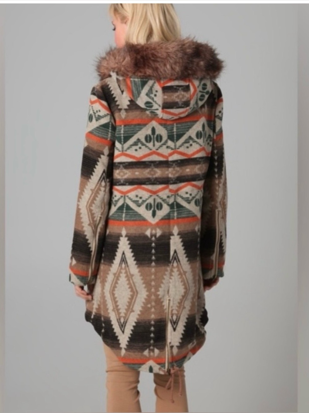 BB Dakota Aztec Hooded Coat with Toggles